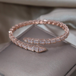 14K real gold plating exquisite AAA luxury full zircon knot bracelet elegant women's wedding party opening adjustable rožinio aukso spalvos