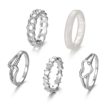 Žvaigždės raižytas žiedas i&scaron;tu&scaron;tintas Meilė Universalus žiedo žavesys Madingas Puikus moteri&scaron;kų žiedų rinkinys sidabras