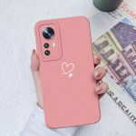 Skirta Xiaomi 10 11 12 13 Lite 10T 11T 12T 12S Ultra 11X Pro Dėklai Fashion Love Heart Camera Protection Square Skystas silikonas, skirtas Xiaomi buferiui Xiaomi Mi 10 Youth