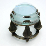 Penkių kojų laisvų rankų didinamasis stiklas su labai padidintu vaizdu, žalvaris