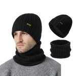 Skrybėlė rudens žiema vyri&scaron;ka megzta kepurė &Scaron;alikas dviejų dalių rinkinys lauko ausų apsaugai aksominis &scaron;iltas komplektas pilka