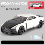 1/18 Scale GTR50 Supercar Diecast automobilio modelio žaislas, patraukiama atgal žaislinė transporto priemonė su garsu ir &scaron;viesa vaikams, mažiems berniukams, mergaitėms, dovanų kolekcija