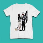 Banksy dizaino spaudas vyri&scaron;ki mar&scaron;kinėliai vasarai kasdieniai anime mar&scaron;kinėliai unisex drabužiai XS balta