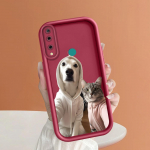 Katės &Scaron;unys Grupinė Nuotrauka Mink&scaron;tas Silikoninis Telefono Dėklas Pilnas Dangtelis Kameros Smūgiams Atspari Apsauga Guminis Dėklas Huawei Honor Honor 20 balta