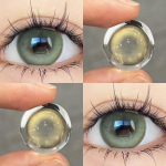 &bdquo;Mill Creek Brown&ldquo; žalios spalvos kontaktiniai lę&scaron;iai su didelėmis 14,5 mm kasmetinėmis akimis, mink&scaron;ti, patogūs grožio vyzdžiai Matcha Milk Frozen serijos 2 vnt.