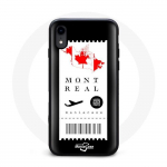 Coque iphone XS billet d'avion montr&eacute;al