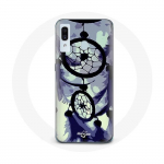 Coque pour samsung galaxy A40 Attrape R&ecirc;ve violet gris et Noir