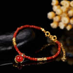 Nauja natūralaus raudonojo agato S925 sidabrinė apyrankė moteri&scaron;kai madai, paprasta ir universali 16cm