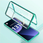 360&deg; magnetinis apverčiamas dvipusis apsauginis stiklo dangtelis, skirtas Xiaomi 13T Pro 5G Poco X6 5g Xiaomi Redmi Note13 13Pro 5G smūgiams atsparus dėklas For Xiaomi 13T 5G žalia