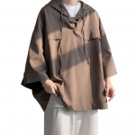 Pavasaris Vasara Vyri&scaron;kas Topas Krūtinės Ki&scaron;enės Didelio Dydžio Hip Hop Vienspalvis Su Gaubtu Trys Ketvirčiai Rankovių Plonas Rai&scaron;teliu Mink&scaron;tas Kvėpuojantis Gatvės Drabužis Mar&scaron;kiniai Džemperis L ruda