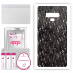 apgo Protective Skin Sticker for the back compatible with Samsung Galaxy Note 9, Wrap Film, Foil, Vinyl - Pattern Carbon Black Pixel