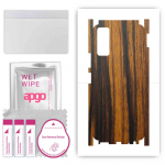 apgo Protective Skin Sticker for the back+sides compatible with Vivo Y20s, Full Wrap Film, Foil, Vinyl - Pattern Tigerwood