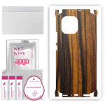 apgo Protective Skin Sticker for the back+sides compatible with Xiaomi Mi 11, Full Wrap Film, Foil, Vinyl - Pattern Tigerwood