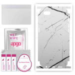 apgo Protective Skin Sticker for the back+sides compatible with Oppo A1k, Full Wrap Film, Foil, Vinyl - Pattern White Marble