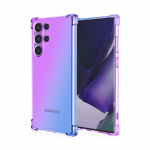 Skaidrus mielas gradiento telefono dėklas Plonas, nesibraižantis, lankstus TPU dangtelis, atsparus smūgiams, apsauginis dėklas, skirtas Samsung Galaxy S22 5G S23 FE S24 Ultra S23+ Samsung Galaxy S24+ violetinė/mėlyna