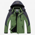 Žieminis gobtuvas su didelio dydžio plius aksomu sustorintas vėjui nepralaidus &scaron;iltas &bdquo;Parka Couple&ldquo; slidinėjimo alpinizmo kostiumas kailiniai vyrams ir moterims Asian 5XL 105-115kg žalia