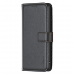 Vienspalvio ra&scaron;to PU odos kortelių lizdai piniginės telefono dėklas, skirtas Motorola Moto G85, Edge 50 Fusion, Edge 50 Pro, G04, G24, G34, Edge 40 Neo, G84, G54, G14... Motorola Moto E13 juoda