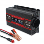 DC 12V Į AC 220V-230V 1500W/2000W/2600W LCD ekranas Saulės įtampos transformatorius Konvertuoti EU lizdą Modifikuotas sinusinės bangos maitinimas 220V maitinimo keitiklis 12V 220V 1500W juoda