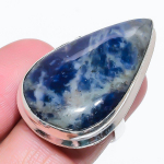 Natural Sodalite Gemstone Handmade 925 Sterling Silver Gift Ring Size 8 w9a37