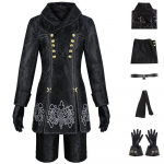 Žaidimas Nier Automata Yorha 9s Cosplay Kostiumas Yorha Nr.9 Robotas Pilnas Aprangos Rinkinys Vyrams Juodas Siuvinėtas Spausdintas Striukės Kelnės Rinkinys S