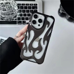 Naujas 3D liepsnos ra&scaron;to telefono dėklas, skirtas iPhone 15 13 12 11 14 ProMax 15 Plus Fashion Hollow Slim, atsparus smūgiams, apsauginis mink&scaron;tas dangtelis iPhone 13