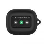 Skirtas JBL LIVE BEAM 3 ausinių dėklui silikoninis Bluetooth ausinių apsauginis dangtelis Spalvotas plaunamas įkrovimo dėžutės rankovė su kabliuku juoda