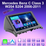 2 DIN Android Carplay automobilio radijas, skirtas Mercedes Benz C Class 3 W204 S204 2006-2011 Multimedijos grotuvo galvos blokas Stereo GPS navigacija BT WIFI 2+32GB 2+32GB
