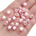 Akrilinis perlamutrinis žvaigždės formos pakabukas, skirtas pasidaryk pats auskarams ir apyrankėms 9x8mm, hole diameter about 2.5mm, 10 pieces/pack balta