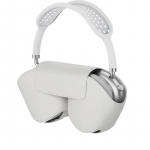 Belaidės &bdquo;Bluetooth 5.0&ldquo; ausinės su mikrofono ausinėmis Stereo garso ausinės per ausis Sporto žaidimų ausinės su odiniu dangteliu balta