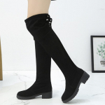 Mada Platforma Moteri&scaron;ki Zom&scaron;iniai Auk&scaron;ti Batai Žieminiai Nauji Vir&scaron; Kelio Plok&scaron;čiapadžiai Batai Moterims 2024 Tendencija Chelsea Batai Vaik&scaron;čiojimui Mujer Zapatos Botas 35 juoda