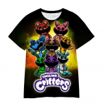 Smiling Critters mar&scaron;kinėliai vaikams, mada, animacinis, 3D spausdintas, kasdieniai, vaikams, gimtadienio dovana, kūdikių drabužiai, vaiki&scaron;ki mar&scaron;kinėliai trumpomis rankovėmis 130