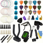 60/65/66 vnt Ultimate Guitar Accessories Kit: 60/65/66 dalių rinkinys akustinės gitaristams ir pradedantiesiems type D-66pcs