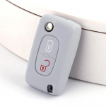 2 mygtukų rakto dėklas, skirtas Citroen C-Crosser C3 C4 Picasso Berlingo dėklas, skirtas Peugeot Partner Tepee 207 307 308 407 pilka spalva