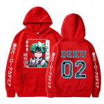 Anime My Hero Academy Midoriya Izuku DEKU vyri&scaron;kas/moteri&scaron;kas džemperis ilgomis rankovėmis laisvas, laisvas megztinis Unisex Street Topas L raudona