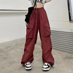Elastingas juosmuo Pavasarinis laisvalaikio moteri&scaron;kos krovininės kelnės Madingos gatvės apranga Harem Joggers Ilgio kulk&scaron;nis Oversize laisvos kelnės mergaitėms XXXL