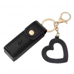 Lūpų dažų mai&scaron;elis, raktų pakabukas omarų segtukas, nerūdijantis dirbtinės odos mini lūpų dažų indelis su &scaron;irdelės pakabuku, piniginės raktų laikiklis raktų laikiklis juoda