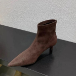 Smailūs Ankle Boots Moteri&scaron;ki Auk&scaron;takulniai Suede Batai Žiema 2025 Tendencija Seksualūs Eleganti&scaron;ki Biuro Batai Madingi &Scaron;ventiniai Auk&scaron;takulniai Botas Mujer 35 ruda