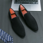 2024 m. pavasario nauji vyri&scaron;ki batai i&scaron; zom&scaron;os, Oksfordo stiliaus laisvalaikio batai, klasikiniai sportbačiai, patogi avalynė, oficialūs batai, didelių dydžių plok&scaron;čiapadžiai 46 juoda