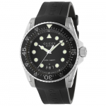 Gucci Dive Juodas Guminis Dirželis Laikrodis | 45mm | YA136204B