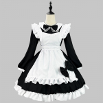 Japonų tarnaitės cosplay miela lolita vakarėlio suknelė juoda balta ilgomis rankovėmis klasikinė prijuostė tarnaitės vaidmenų žaidimas padavėja persirenginėjimas XXXXXL juoda