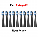 10 vnt. dantų &scaron;epetėlių galvučių, suderinamų su Fairywill FW-507/508/515/551/917/959/2011/D1/D3/D7/D8