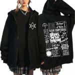 BringMe TheHorizon Užtrauktuku užsegami džemperiai BMTH Heavy Metal Rokas Grupė Užsegami gobtuvu sportiniai mar&scaron;kiniai Vyrams Moterims Didelio dydžio džemperiai-&scaron;varkai 3XL