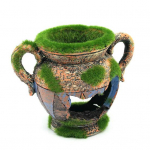 Akvariumo akvariumo apželdinimas krevečių slepiasi urvo samanų vazos dervos ornamento dekoras