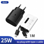 25 W itin greitas USB C tipo įkroviklis, &bdquo;Galaxy S24 S23 Plus S22 S21 A54 A71 A70 S20 FE M54 F14&ldquo; maitinimo adapteris EU balta