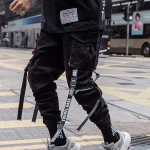 Moterys Vyri&scaron;ki Cargo Kelnės Juostelės Ki&scaron;eninis Jogger Elastingas Juosmuo Auk&scaron;tas Streetwear Harajuku Punk medvilninės kelnės L