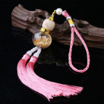 Automobilio stiklinis butelis moliūgo pakabukas auksinės folijos dugnas su dvigubu smaigaliu moliūgo pakabukas Automobilio interjero priedai Automobilio pakabukas geltona