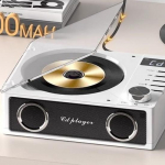 Ne&scaron;iojamas CD grotuvas su Bluetooth 5.3 4000mAh Atmetamas CD grotuvas su nuotolinio valdymo pultu, FM radijas, garsiakalbiai, palaiko USB, TF, AUX, optinį įėjimą balta