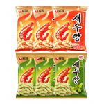 Nongshim Krevečių krekeriai 90G (5 Parinktys) #Original 3ea+ wasabi 3ea