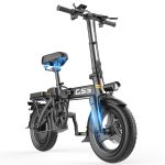 GE5 black 250W motor power+48V15AH detachable battery 14 inch tire foldable frame maximum speed 25KM/H city electric bicycle Black