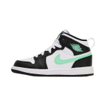 Air Jordan 1 Mid PS Green Glow Vaikams Sportbačiai Juodi Balti DQ8424-103 29.5